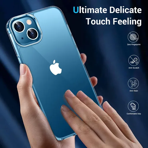 Vista 6 de Funda transparente para iPhone 13 Mini, [antiamarilleo] Paquete de 2 [protector de pantalla de vidrio templado] Funda protectora delgada pero a