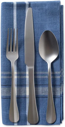 Vista 3 de DII - Servilletas para mesa estilo rústico, colección con rayas estilo francés, 20 x 20 pulgadas, color azul cambray, 6