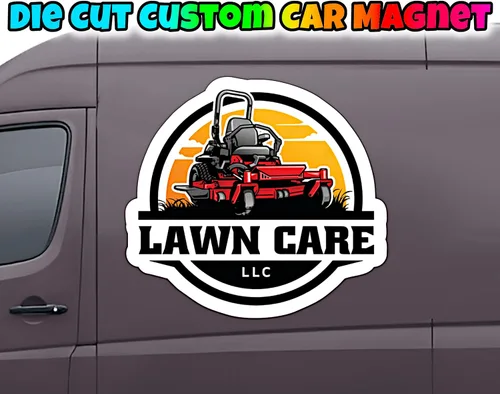 Vista 3 de Letrero magnético personalizado para automóvil troquelado Logotipo personalizado para tu automóvil, furgoneta, camión Anuncia tu negocio