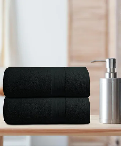 Vista 5 de Toallas de baño de lujo 100% algodón, paquete de 2 (35 x 70 pulgadas), súper suaves, de secado rápido y altamente absorbentes, para baño, hogar, spa