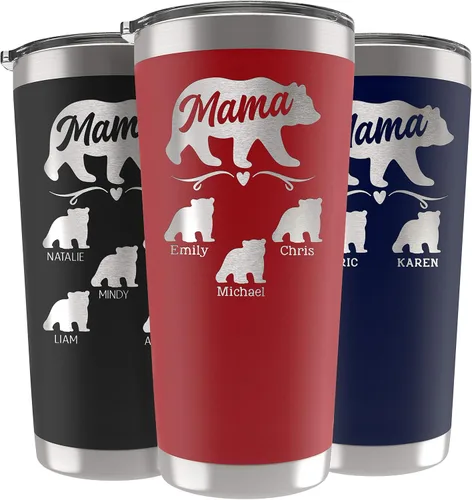 Vista 13 de Vaso de Mamá Oso, vaso personalizado para mamá Oro Rosa
