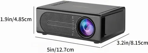 Vista 2 de Mini proyector, proyector portátil HD de 1080P, proyector de video y película