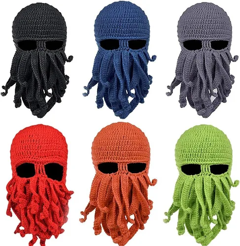Vista 2 de Sharebeauty Gorro de invierno divertido y cálido para hombres y mujeres, gorro pirata