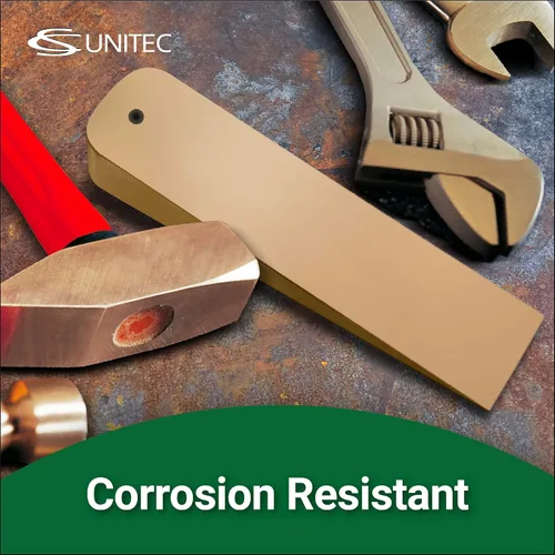 Vista 5 de CS Unitec Cuña de brida de bronce de aluminio sin chispas con orificio para cordón Herramienta de soldadura de tuberías de metal 1 pulgada x