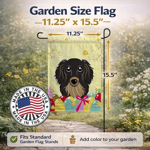 Vista 522 de Caroline's Treasures BB1923GF Bandera decorativa para jardín con diseño de Border Collie, para caza de huevos de Pascua, para jardín, jardín, patio