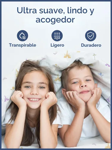 Vista 3 de Sábanas de princesa tamaño Twin para niños, juego de sábanas de princesa de 3 piezas para niños, ropa de cama con temática de castillo, ultrasuave