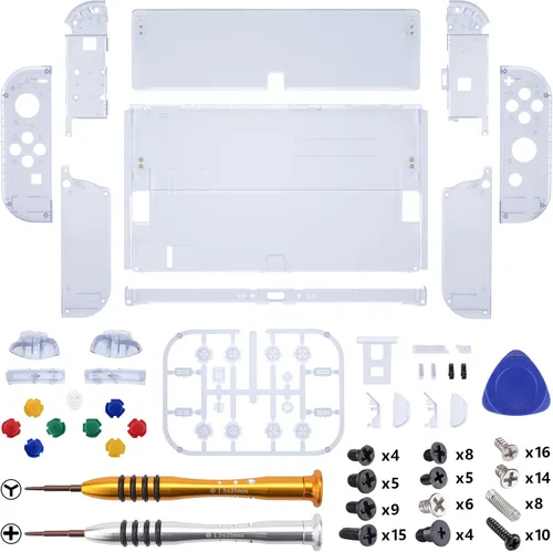 Vista 28 de eXtremeRate DIY Full Set Shell for Nintendo Switch OLED, Replacement Console Back Plate & Kickstand, Custom NS Controller Housing with Full Set