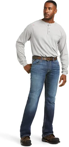 Vista 3 de Ariat FR M5 Slim DuraStretch - Jeans apilables de pierna recta, mezclilla para hombre, Azul