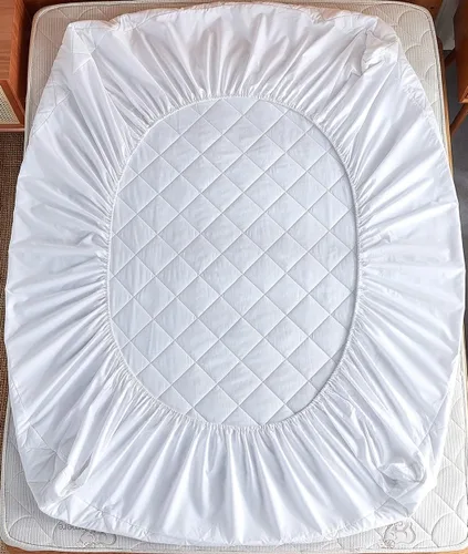 Vista 3 de Protector de colchón acolchado de tamaño Queen, protector de colchón elástico ajustado, funda de colchón silenciosa que se estira hasta 16 pulgadas