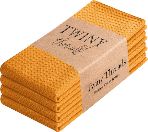 Vista 42 de TWINY threads Juego de toallas de cocina con diseño de diamante, 100% algodón, trapos grandes y trapos de lavado, absorbentes de secado rápido