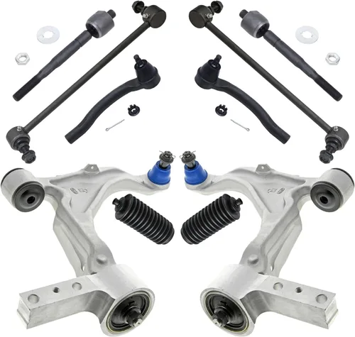 Vista 93 de Detroit Axle - Kit de suspensión delantera de 10 piezas para Jeep 2002-2004