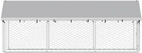 Vista 9 de vidaXL Perrera para perros al aire libre con techo 157.5"x39.4"x59.1