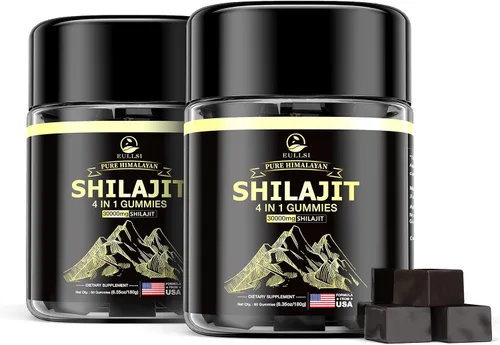 Vista 11 de Shilajit - Gomitas con Ashwagandha para hombres y mujeres, más de 85 oligominerales, 75% de ácido fúlvico, energía, resistencia y apoyo