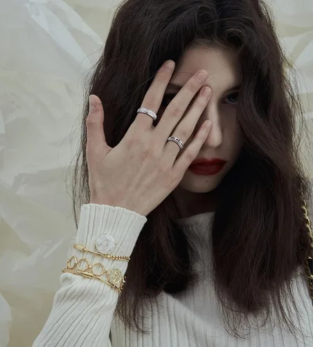 Vista 3 de Juego de 9 anillos giratorios de acero inoxidable multiestilo para mujeres y hombres anillos antiestrés para la ansiedad para mujeres anillos