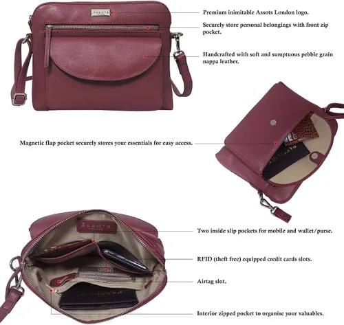 Vista 4 de Bolsos cruzados pequeños elegantes y versátiles para mujer, bolso de hombro de cuero real, bolso de mano de alta calidad, bolsos para viajes
