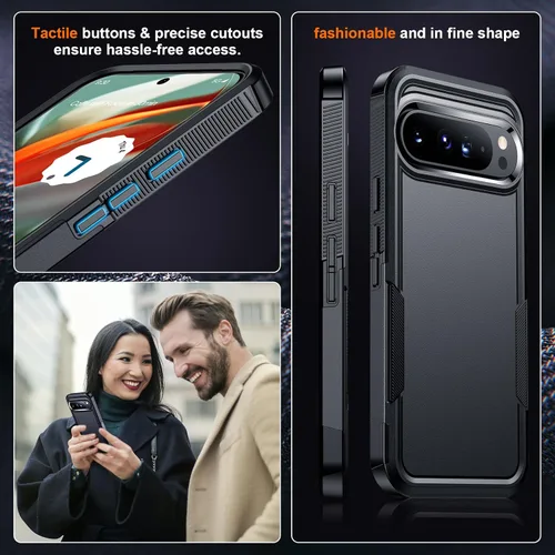 Vista 4 de Justcool Funda diseñada para Google Pixel 9 Pro XL, [protección contra caídas de grado militar de 10 pies] Funda resistente a prueba de golpes