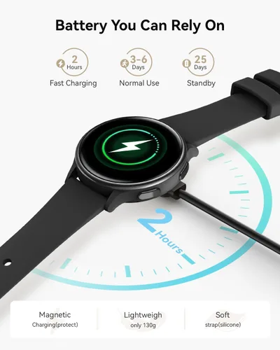 Vista 7 de Reloj inteligente para hombres y mujeres: rastreador de fitness con Bluetooth con pantalla táctil de 1.27 pulgadas, monitor de frecuencia cardíaca