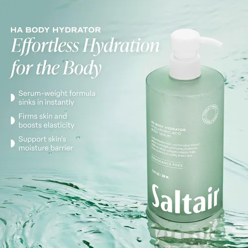 Vista 2 de Saltair Suero corporal de ácido hialurónico – Loción corporal hidratante para una piel de aspecto más suave – Crema hidratante de gel transparente