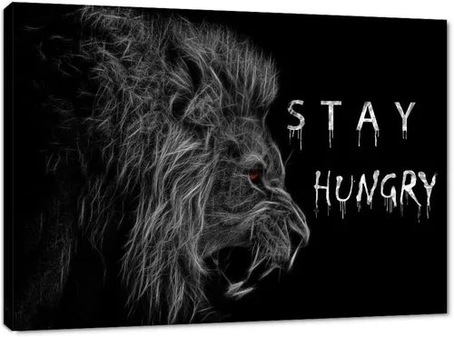 Vista 57 de Inspirational Hustle Wall Art - Lion Head withEncouraging Quotes Canvas Print Motivational Wall Decor, Black and White Office Picturtes Success