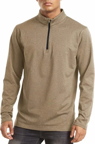 Vista 2 de MAGCOMSEN Camisas deportivas para correr para hombre, sudadera de manga larga con cremallera de 14