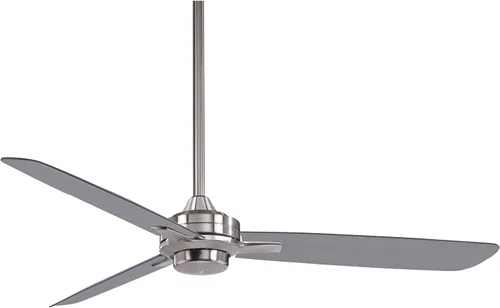 Vista 4 de Minka-Aire F727-BN/MM, Rudolph Ventilador de techo de 52 pulgadas, acabado de níquel cepillado con aspas medianas de arce Níquel cepillado