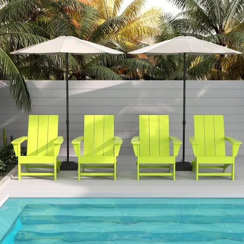 Vista 32 de WestinTrends Ashore Modern - Silla plegable Adirondack para exteriores (juego de 2), color negro