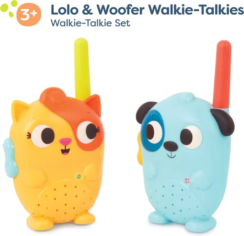 Vista 7 de B. toys – Lolo & Woofer Walkie – Talkies – paquete de 2 Walkie Talkies – Largo alcance de 100 pies – Juguetes para niños pequeños, niños – 3+ años