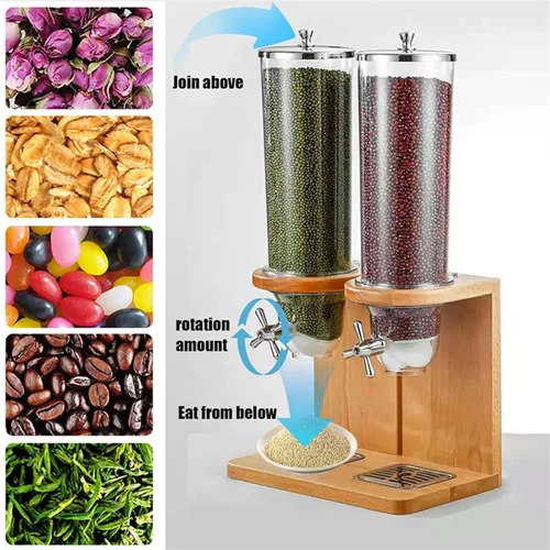 Vista 2 de Dispensador de alimentos secos 3.5L/7L/10.5L, dispensador de cereales para encimera, dispensador de almacenamiento de cereales con barril de PC