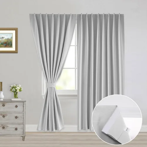 Vista 21 de Muamar Cortinas opacas sin taladro, paneles de cortina para ventana fáciles de instalar, juego de 2 paneles de cortinas portátiles para dormitorio