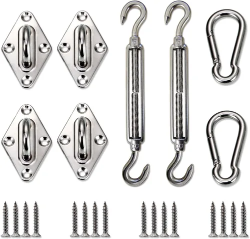 Vista 10 de SunnyRoyal Accesorio de poste de vela para toldo, abrazadera de anillo en D para poste de vela y postes de soporte de toldo, accesorio de hardware