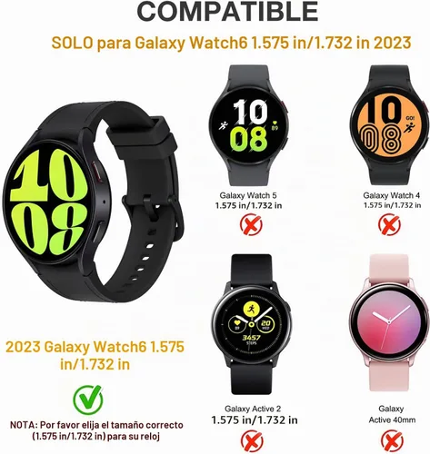 Vista 2 de (Paquete de 4) Funda Protectora de Pantalla Compatible para Samsung Galaxy Watch 6 de 40 mm (Versión 2023) Funda de Silicona Protectora Completa