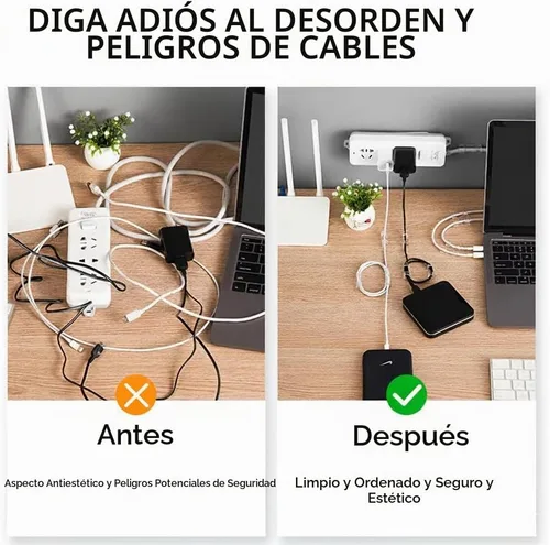 Vista 3 de 80 clips adhesivos para cables, 90 tiras, pinza de cable de abrazadera de alambre, clips de luz de gestión de cables, organizador de cables
