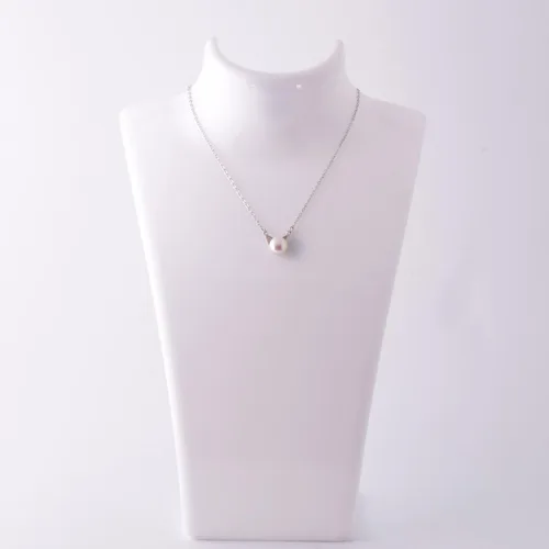 Vista 2 de Paialco Collar con colgante de gatito de plata esterlina con perlas de agua dulce cultivadas, Perla