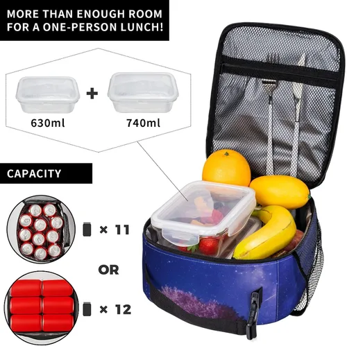 Vista 4 de Lonchera con diseño de margaritas para mujeres, niños, niñas y hombres, lonchera aislada, bolsa de almuerzo para adultos, bolsa de almuerzo