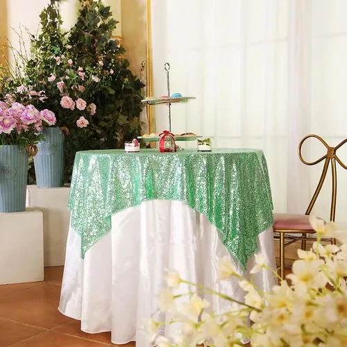 Vista 19 de Eternal Beauty Mantel rectangular cuadrado de 50 x 50 pulgadas para tartas, postres, exposiciones, fiestas, eventos de cumpleaños