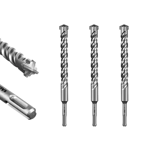 Vista 52 de SALI 10 brocas de martillo giratorio SDS Plus de 1/2 x 6 pulgadas, kit de broca para hormigón, material de carburo de doble rosca de tipo cruzado