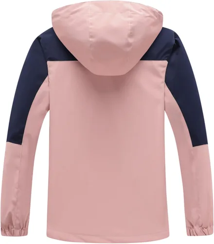 Vista 2 de GIISAM Chaqueta de lluvia para mujer, impermeable, ligera, impermeable, impermeable, rompevientos, con capucha