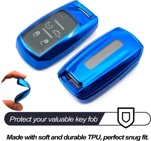 Vista 3 de MECHCOS Compatible con Dodge RAM 1500 2500 3500 4500 5500 Camion Pickup Azul TPU Funda para Llave Cubierta de Control Remoto Protector de Llave