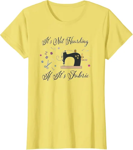 Vista 45 de It's Not Hoarding If Its - Camiseta de costura para acolchado, Blanco, S