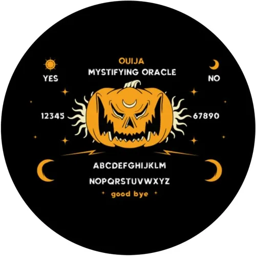 Vista 3 de Ouija Board Ocultismo Calabaza Horror Halloween Diseño Artístico PopSockets intercambiables PopGrip