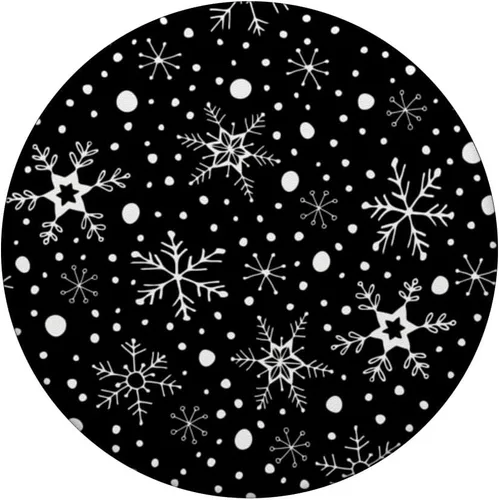 Vista 3 de Lindo patrón de copo de nieve de invierno para amantes de la nieve en negro PopSockets Standard PopGrip