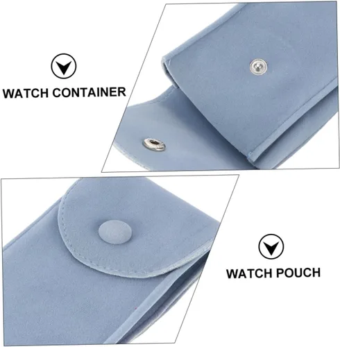 Vista 2 de 3 unids bolsa de terciopelo bolsa de reloj caja de joyería portátil reloj bolsa de viaje organizador de reloj de mano cadena pulsera bolsas