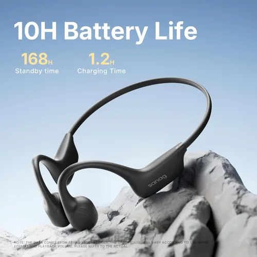 Vista 6 de Sanag B21S Auriculares de Conducción Ósea Verdadera, Auriculares Bluetooth 5.4 Impermeables IPX5, Auriculares Inalámbricos de Oído Abierto