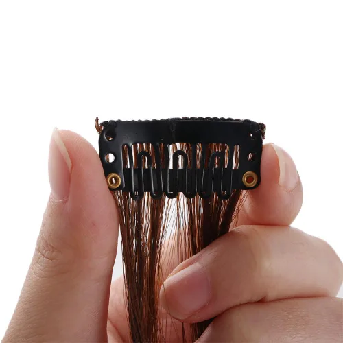 Vista 7 de Vctitil Flequillo de pelo falso para mujer, fleco lateral natural, fleco lateral largo, ondulado, rizado, clip en fleco lateral frontal (negro)
