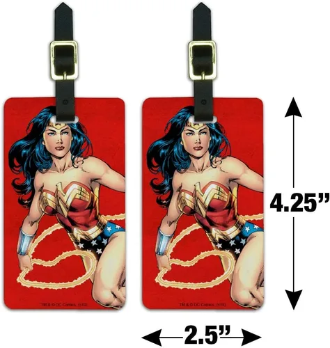 Vista 6 de Wonder Woman - Juego de 2 tarjetas de identificación para equipaje de mano