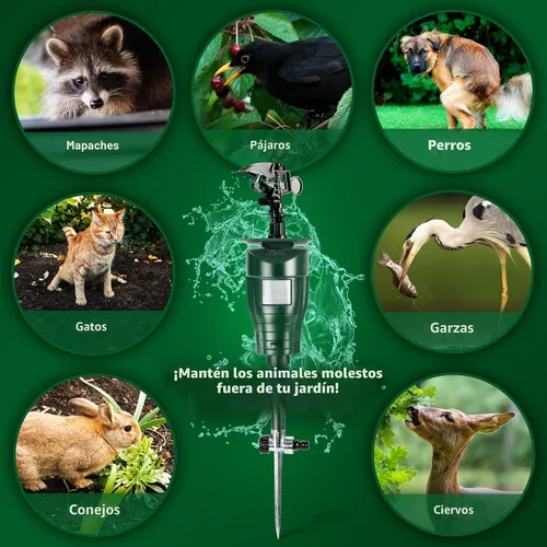 Vista 5 de GARDIGO® Repelente de animales con chorro de agua Repelente de aves, repelente de garzas y gatos Aspersor activado por movimiento Rango