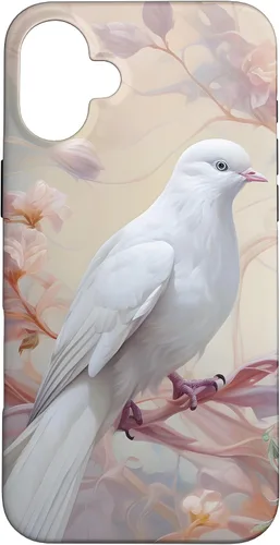Vista 23 de Funda para iPhone 12 Pro Max Dove of Peace White Dove Pink Floral