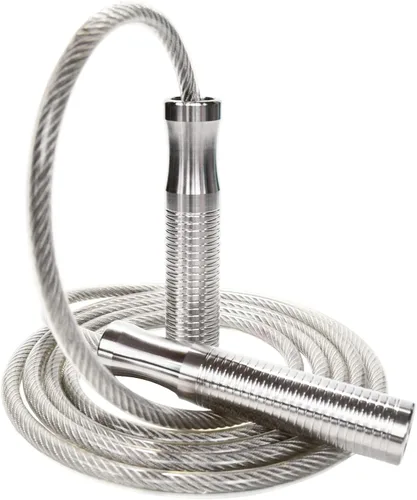 Vista 8 de Cuerda de saltar pesada, cuerda de salto pesada para mujeres, hombres, entrenamiento de fitness y resistencia, cuerda ajustable audaz, asas
