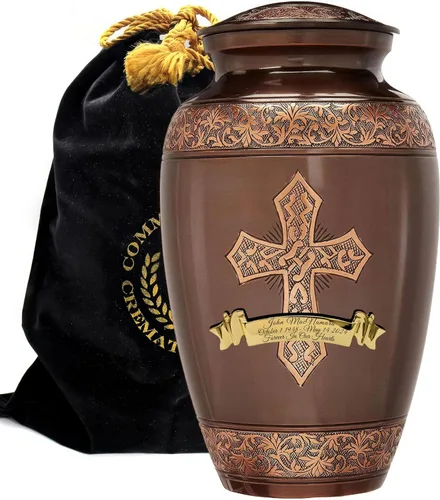 Vista 12 de Urna de cremación de cruz negra para cenizas hombre adulto – Urnas de cremación personalizadas para cenizas humanas, urnas decorativas para hombre