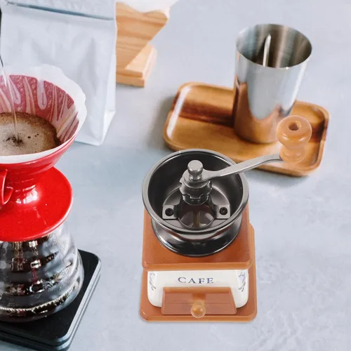 Vista 7 de KICHOUSE Elegante máquina de café manual molinillo de cerámica molinillo de grano de café Mini molinillo de pimienta que ahorra espacio para cocina